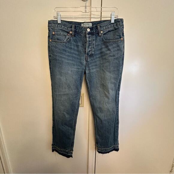 We The Free by Free People Medium Wash Frayed Hem Jeans Size 27 - Picture 1 of 9